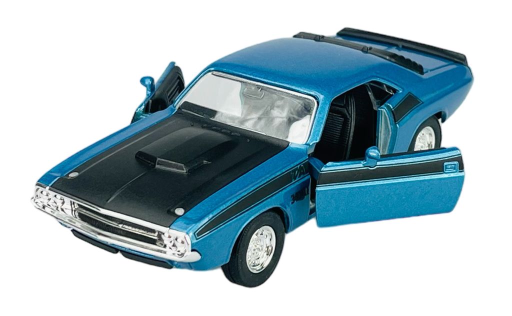 Welly 1970 Dodge Challenger T/A Blue 1:34-1:39 Die Cast Obrázok produktu 