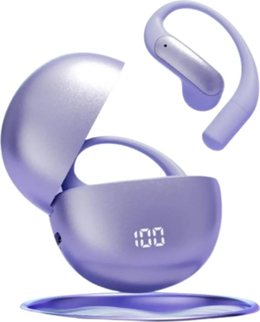 INF Kabellose Bluetooth 5.3 Kopfhörer mit Übersetzung und Digitalanzeige Violett