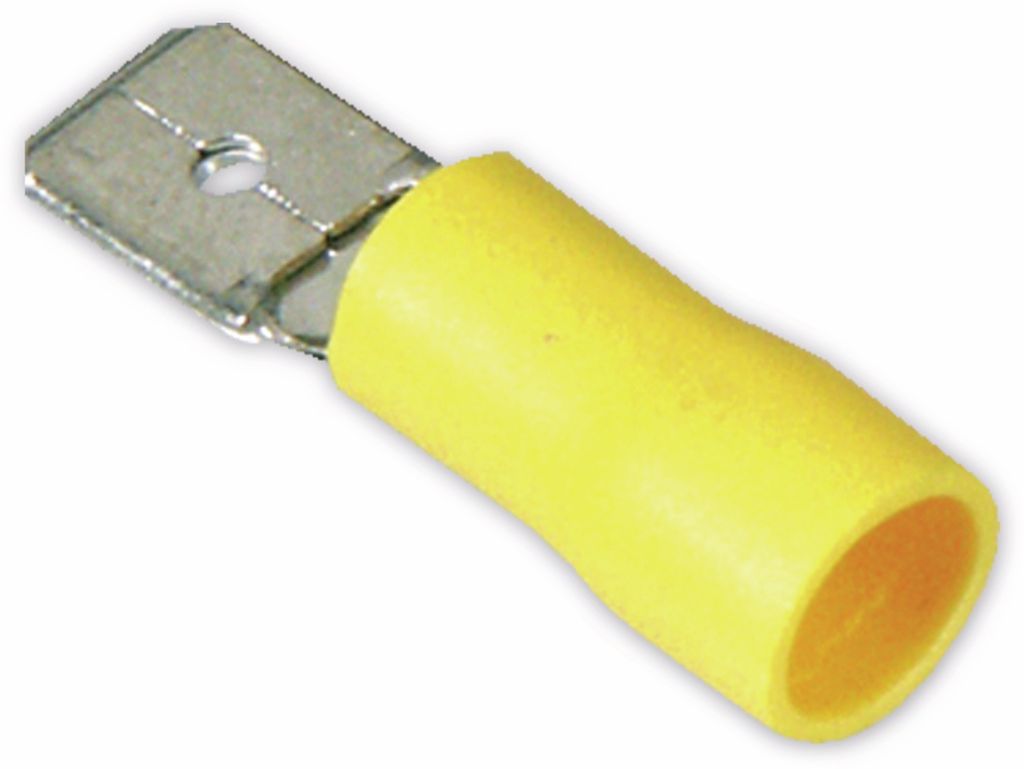 Flachstecker, 6,3mm, gelb, 10 Stück Produktbild 