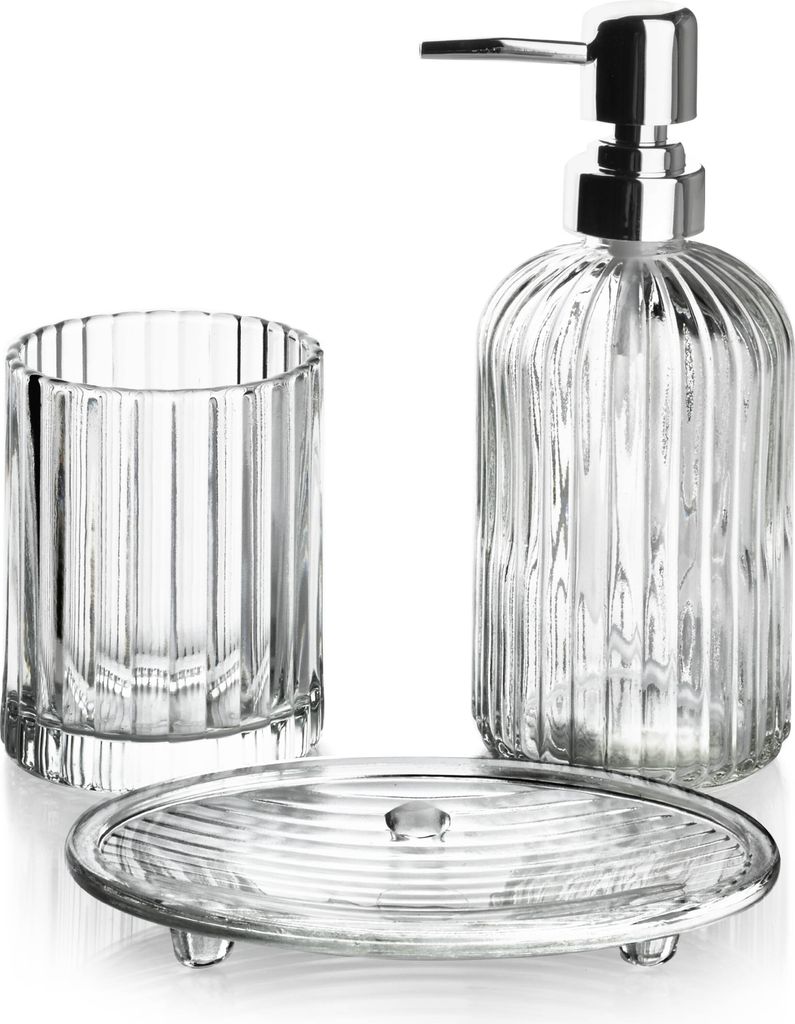 Mondex | Badezimmer Set - 3-teilig - Silber - Elegante Produktbild 