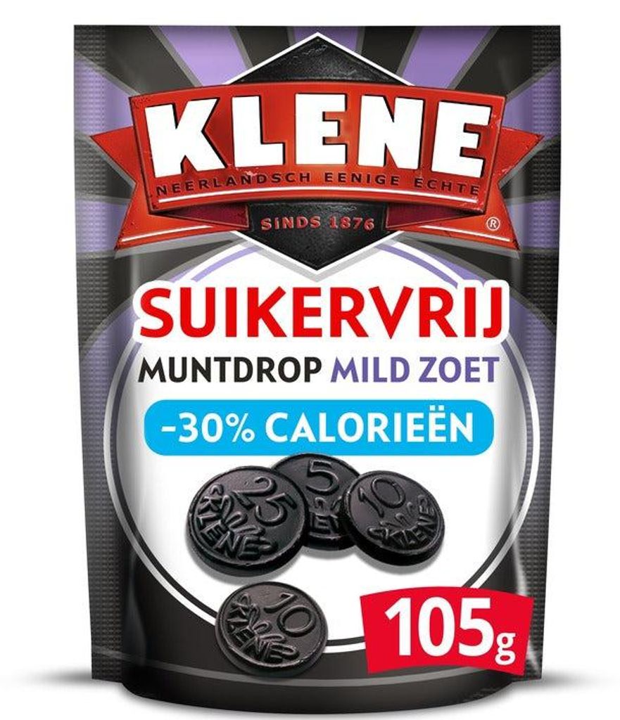 Klene Muntdrop Zoet Suikervrij 100g – Liquirizia dolce Immagine del prodotto 