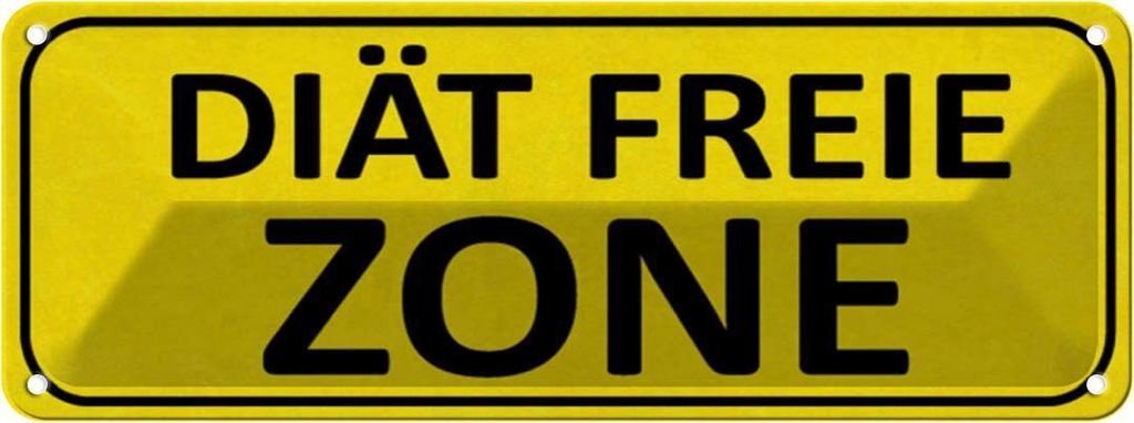 vianmo Blechschild 10x27 cm Diät freie ZONE Warnschild Hinweisschild Sicherheit Vorsicht