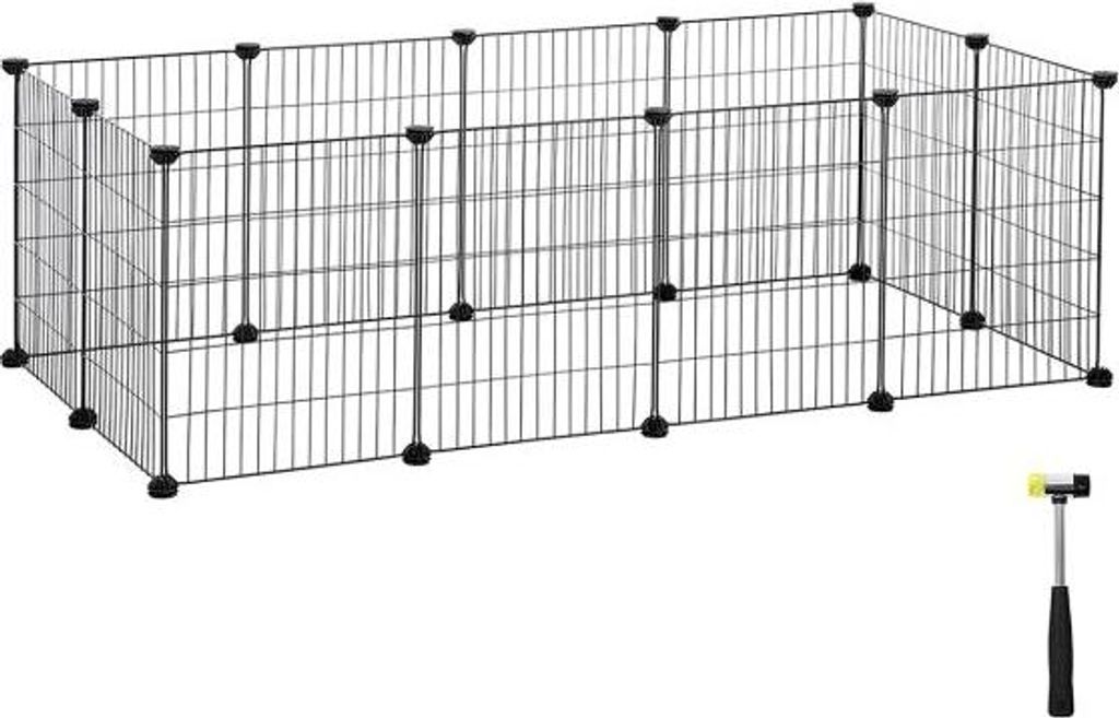 Ohrádka pre morčatá a králiky SONGMICS, čierna, 143×73×46 Obrázok produktu 