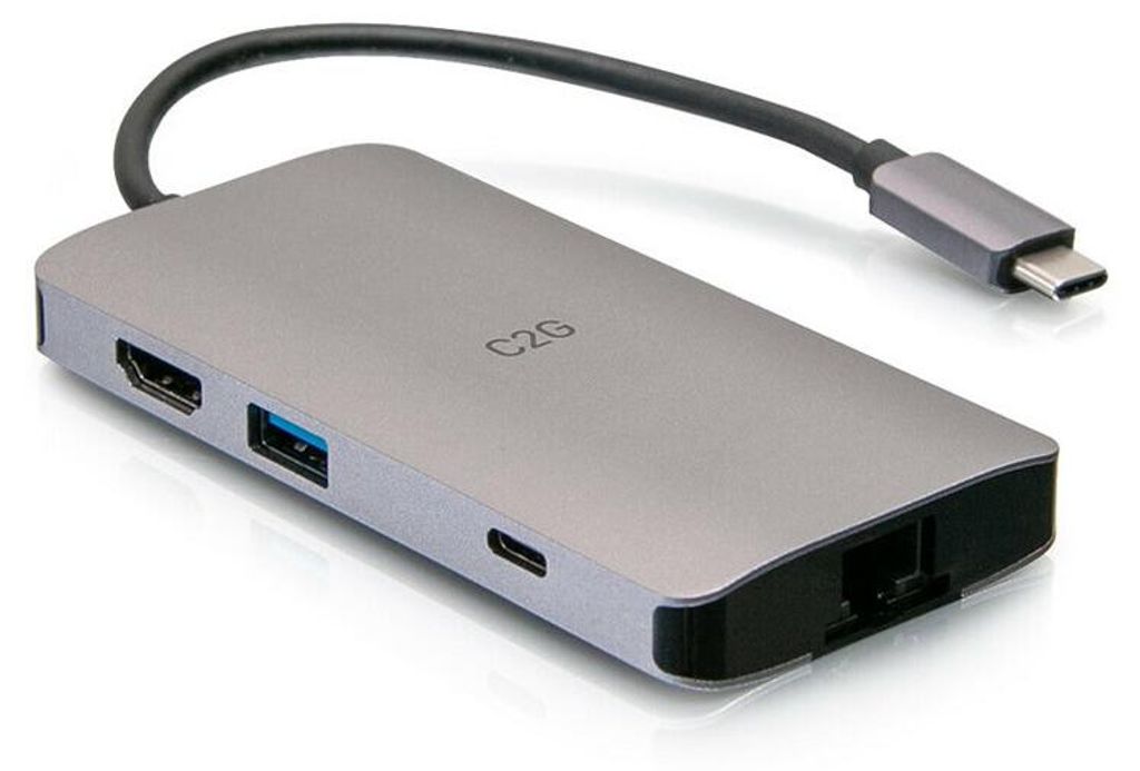 C2G USB-C Mini Dock with HDMI, 2x USB-A, Ethernet, SD Card Reader, and USB-C Power Delivery up to 100W - 4K 30Hz - Dockingstation - USB-C / Thund...