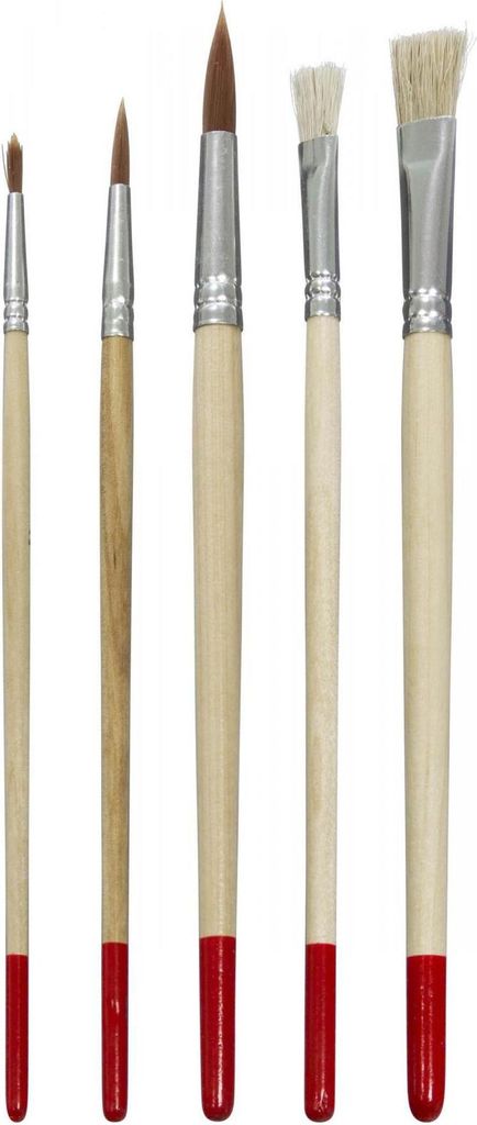 Bastelzubehör Pinselset je 1 Borstenpinsel Gr. 8/10und je ein Synthetikpinsel Gr. 2/6/10 NEU