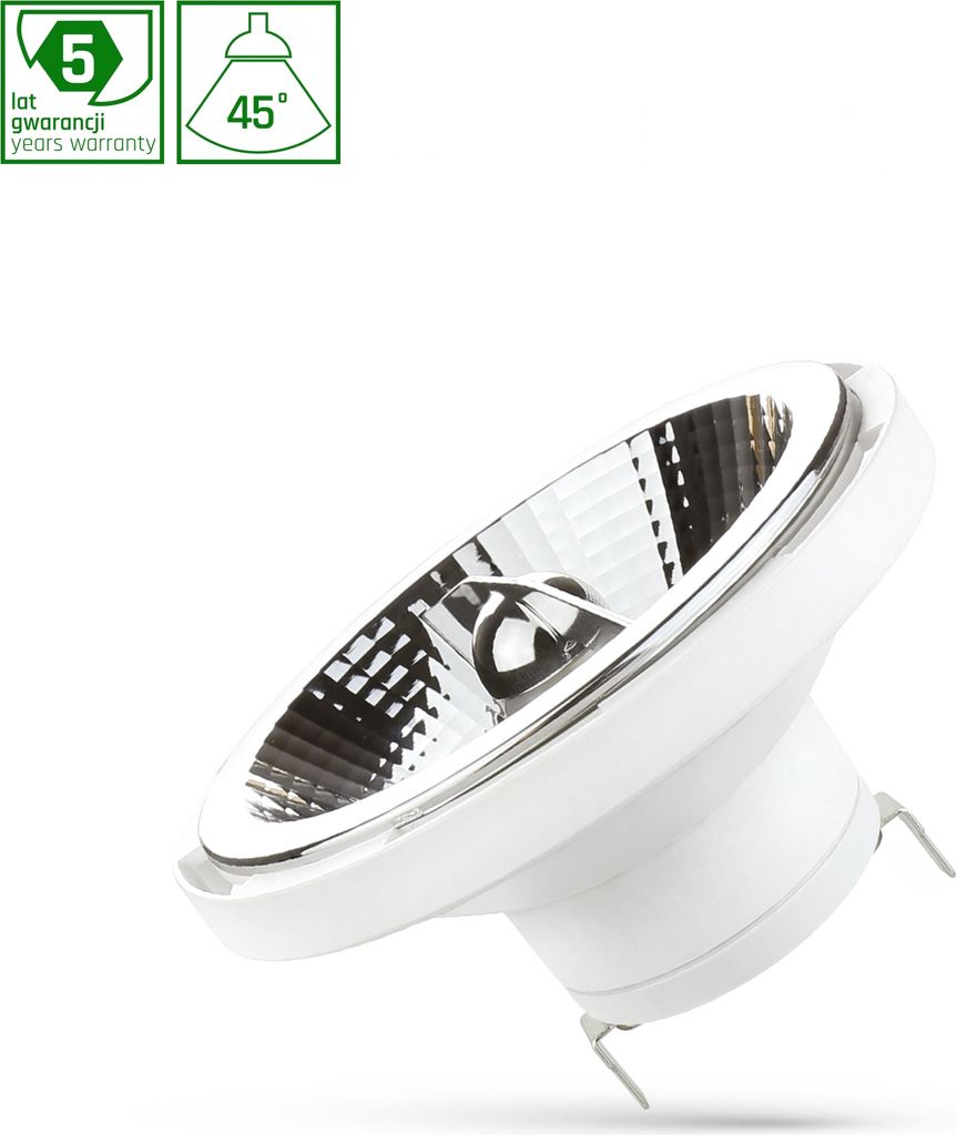 Spectrum LED Leuchtmittel AR111 Reflektor Weiß 14W G53 12V 970lm Tageslicht 6000K kaltweiß 45°