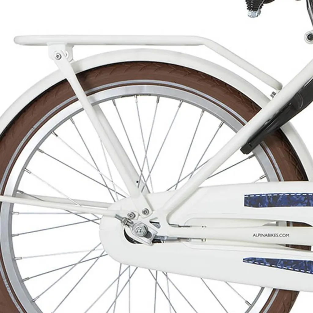 Porte-bagages vélo enfant 22 pouces blanc mat - Alpina Cargo