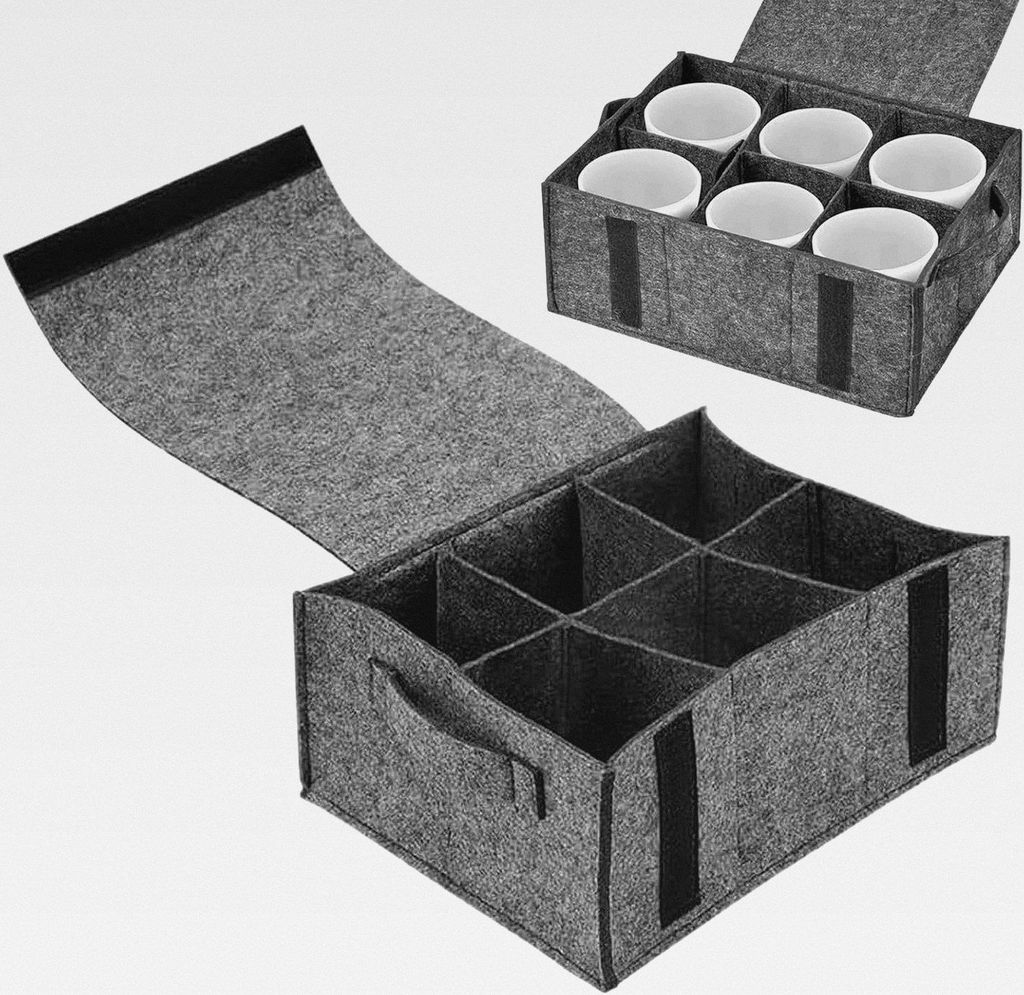 Tassenhalter Wohnmobil, Fasst 6 Camping Tasse Wohnmobil Gadgets, Filz Geschirr Organizer, Organizer Wohnmobil, für Camping, Wohnmobile, Boote, Woh...