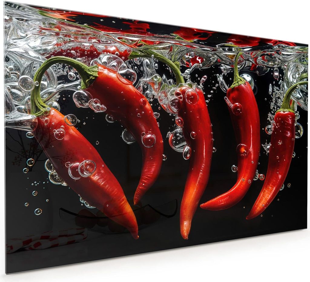 Küchenrückwand Spritzschutz Glas mit Motiv Chili unter Produktbild 