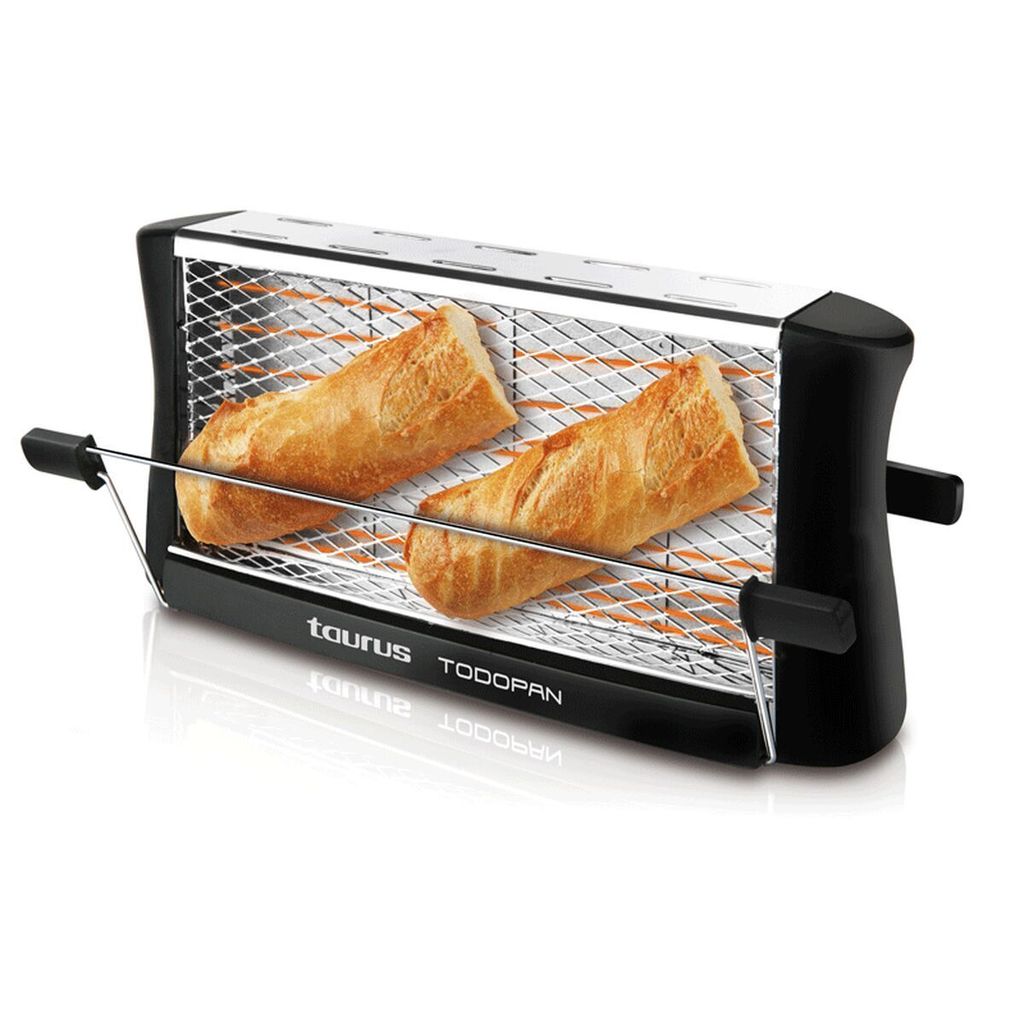 Taurus Todopan Toaster 700W 2 Schlitze Schwarz und Edelstahl mit Krümelfach