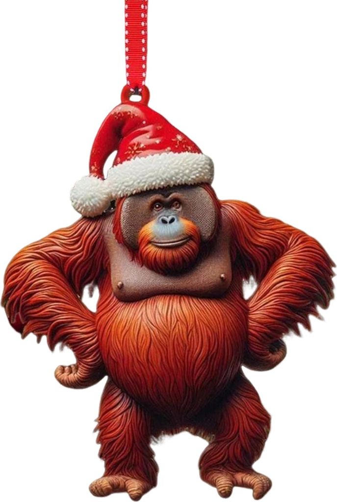 Weihnachtsschmuck, Cartoon-Tiermuster, Weihnachtsbaumschmuck, 2D, flach, Schnecke/Fliege/Ente, Acryl-Anhänger für Fenster, Wand, Baumdekoration