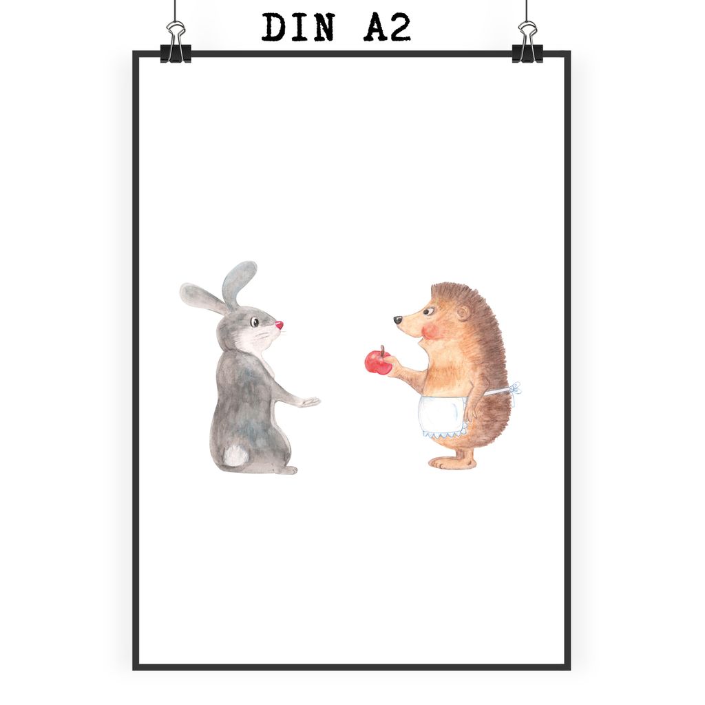 Mr. & Mrs. Panda Bild Hase Igel DIN A2 - Weiß - Geschenk, Lustige Sprüche, Herzschmerz, Plakat, Trösten, drucke, Wandbild, Liebe Spruch, Wanddek...
