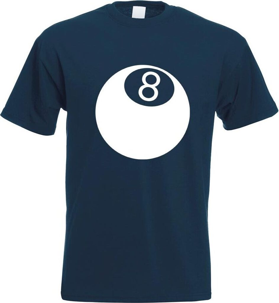 Kiwistar - T-Shirt - Navy - 8 Ball Motiv Bedruckt Funshirt Design Print - mit Motiv Bedruckt - Funshirt Design - Sport - Freizeit - Herren - XXL