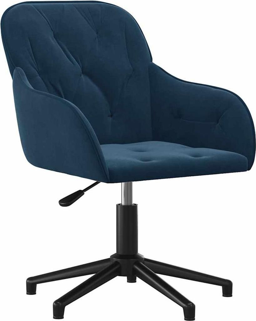 vidaXL Bürostuhl Drehbar Blau Samt