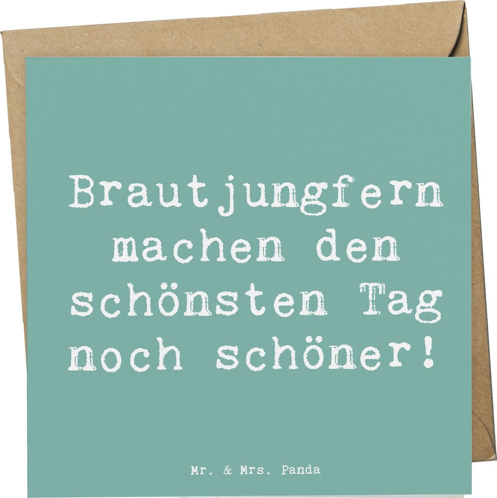 Mr. & Mrs. Panda Glückwunschkarte Spruch Brautjungfern Wunder - Meeresbrise - Geschenk, Geschenke, Erinnerungsstücke, faltkarte, anlasskarte, dop...