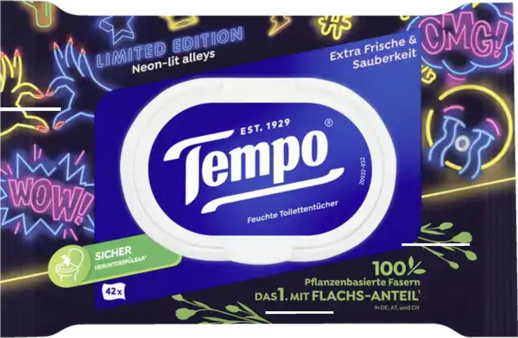 Tempo 836251 Feuchttücher Limited Edition 42 Tücher Immagine del prodotto 