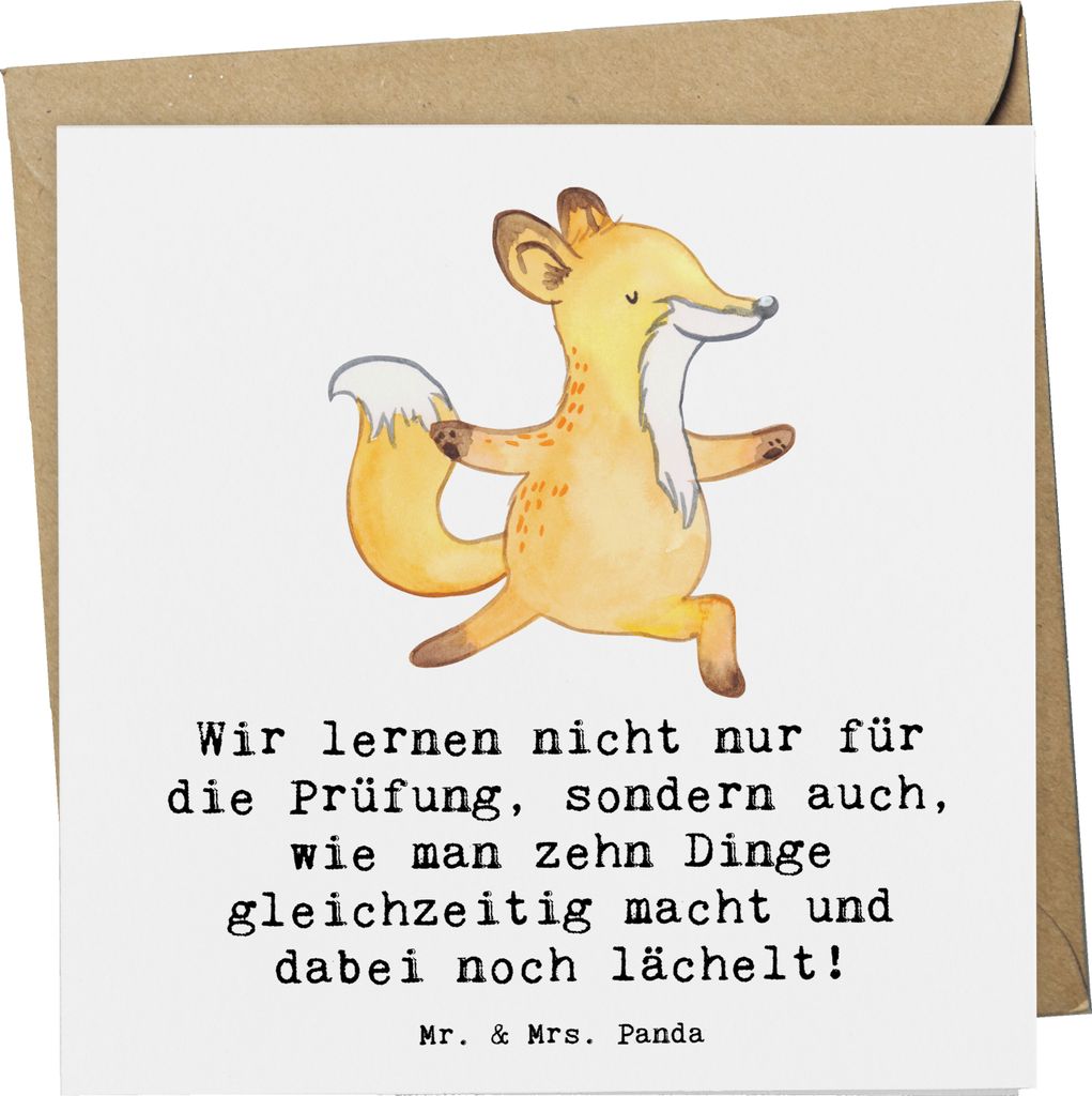 Mr. & Mrs. Panda Klappkarte Auszubildende Lächeln - Weiß - Geschenk, Grußkarte, Berufe, Glückwunschkarte, Berufsprodukte, faltkarte, Prüfungen...