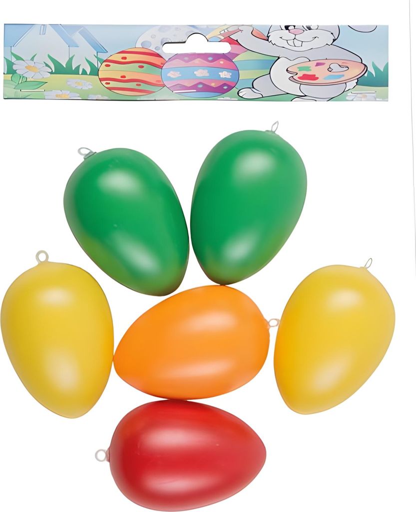 6 plastových veľkonočných vajíčok 9 cm Farebné veľkonočné Obrázok produktu 