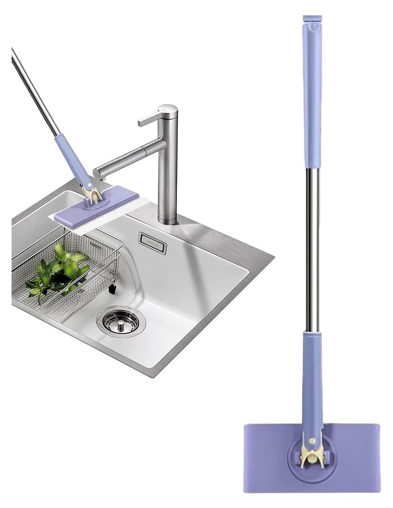 Tragbarer Mop, Flachwischer Für Hartböden, Trocken Und Nasswischer, Trockenmopp, Kleiners Wischmopp Mit Automatischem Stoffwechsel, Hartholz Bode...