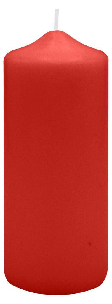 Spitzkopf Stumpen Kerzen Weihnachtsrot 15 x Ø 7 cm, 6 Stück