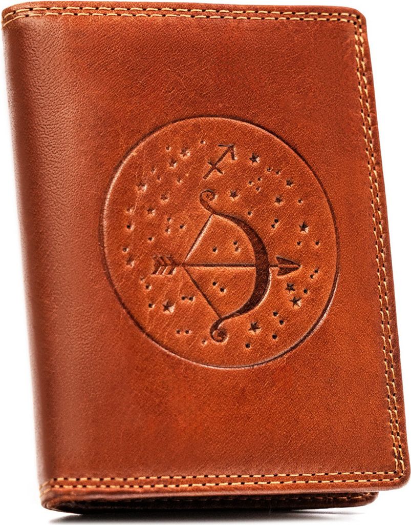 Peterson | Großes Portemonnaie, für Männer, aus Leder, mit geprägtem Sternzeichen