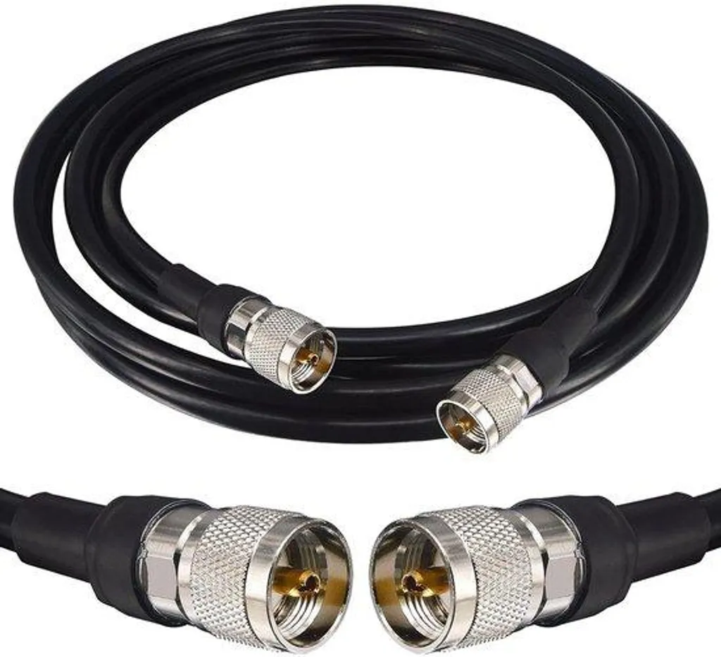 Câble Coaxial CB de 5 Mètres avec Connecteurs PL259 Mâle pour Antenne