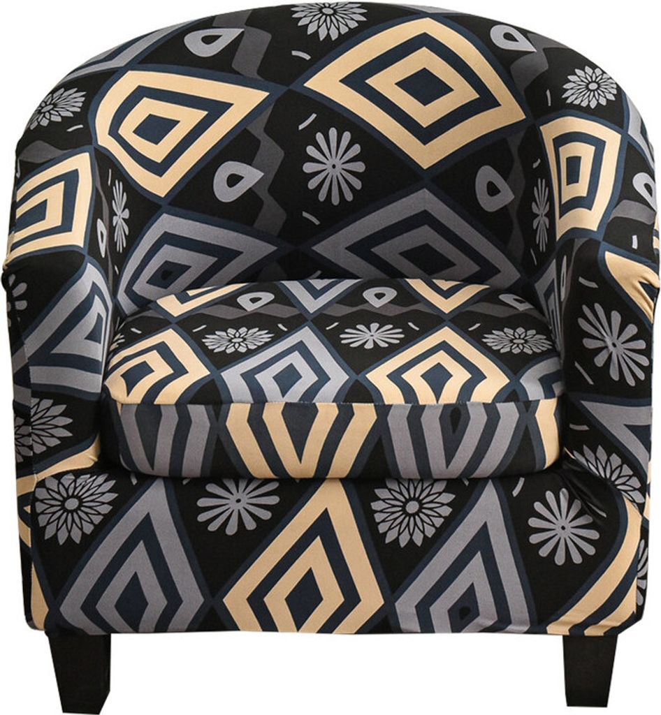 2 Stück Stretch-Couchbezug Bedruckter Clubsesselbezug Geometrisches Muster Wannenstuhlbezug, Geometrie