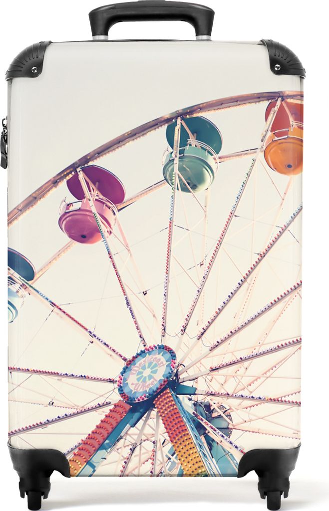 NoBoringSuitcases.com Koffer Handgepäck Trolley Rollkoffer Kleine Reisekoffer mit 4 Rollen - Riesenrad - Attraktion - Luft - Sommer - Orange - C...
