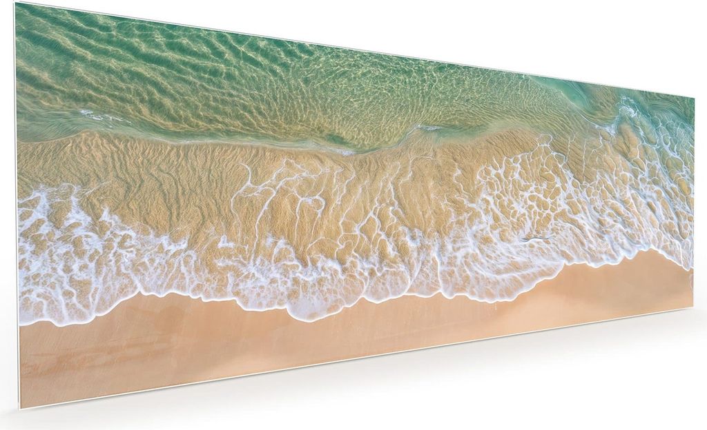 Küchenrückwand Spritzschutz Glas mit Motiv Strandwellen 40 x 40 cm