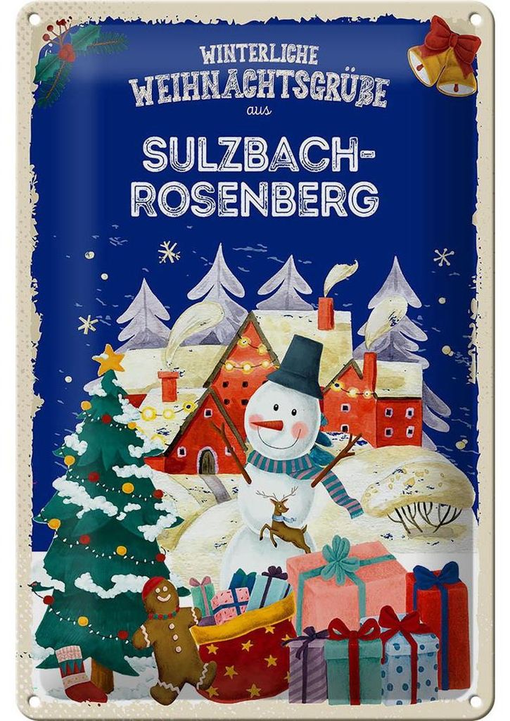 Blechschild Weihnachtsgrüße SULZBACH-ROSENBERG 20x30cm