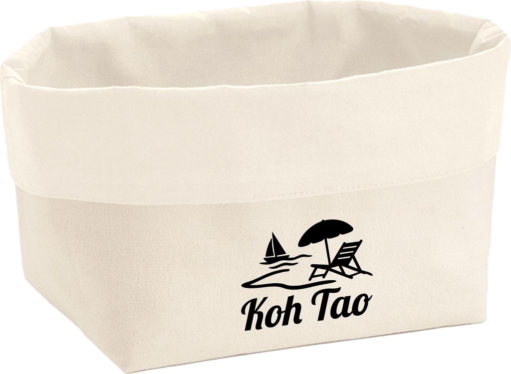 Huuraa Utensilo Koh Tao Inselmotiv Thailand Geschenk 8 Liter Large Canvas Baumwolle Aufbewahrungskorb Koh Tao Dekoration