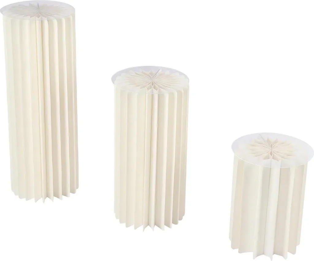 Décoration de mariage : Lot 3 colonnes pour fleurs supports 40/60/80 cm