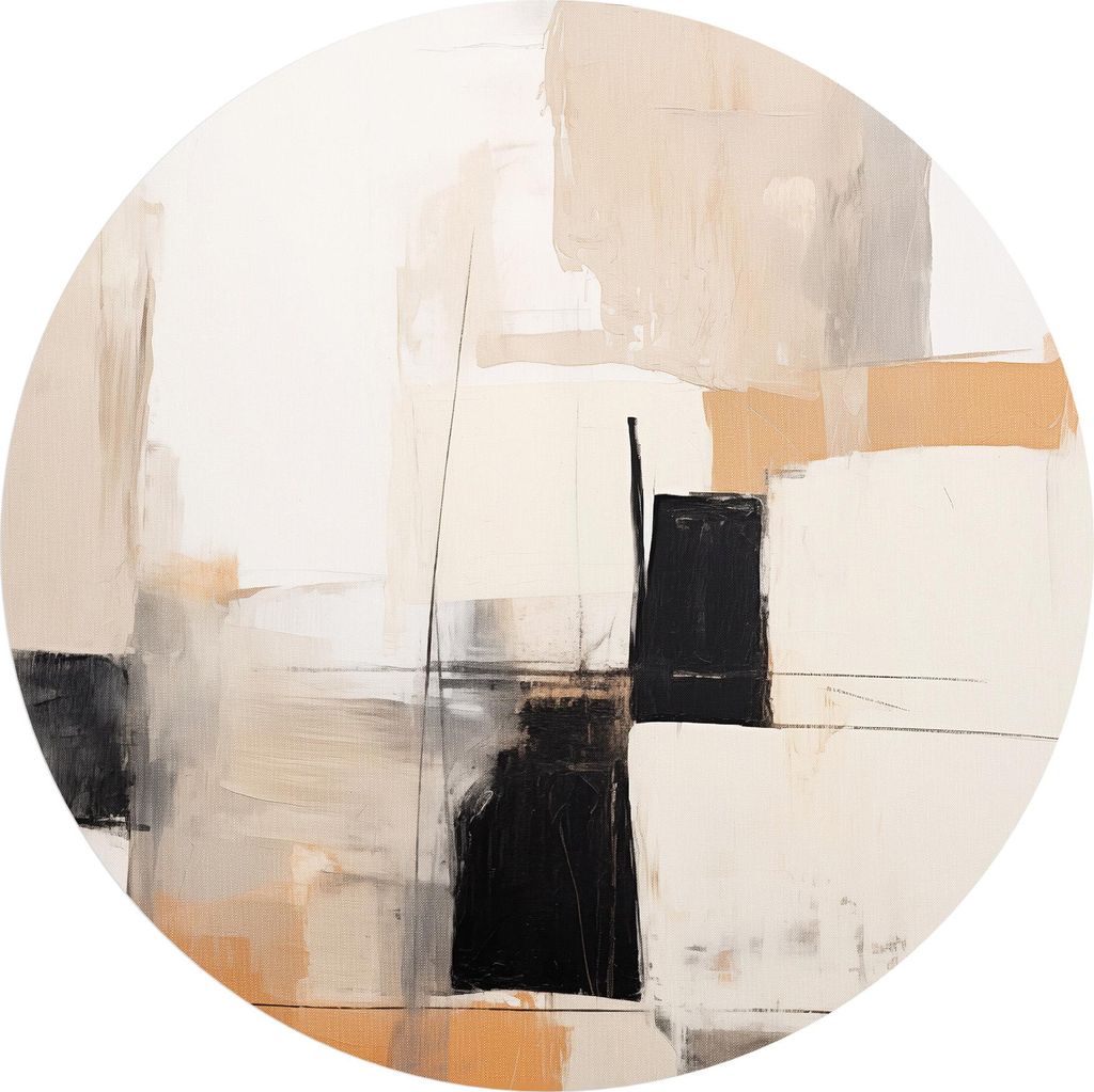 DEQORI Fototapete rund Ø 100 cm 'Sandige Komposition' Wand Tapete Leinwand Sticker