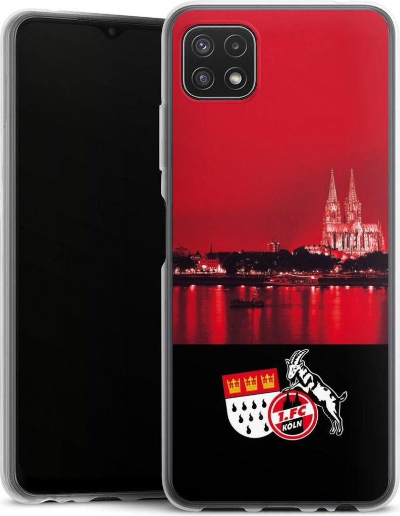 DeinDesign Handyhülle für Samsung Galaxy A22 5G Silikon Hülle Case Smartphone Schutzhülle 1. FC Köln Offizielles Lizenzprodukt Skyline