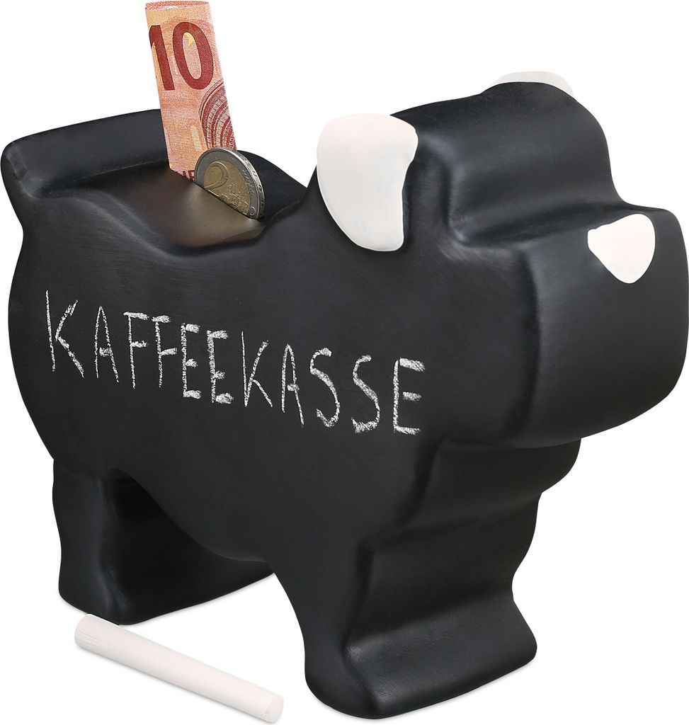 relaxdays 4 x Spardose Hund zum Beschriften