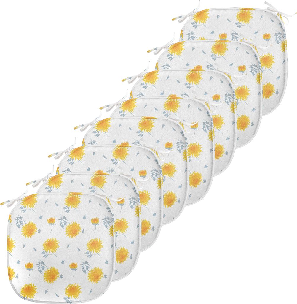 ABAKUHAUS Gelbe Blume Polster für Esszimmerstühle, Herbst-Röschen, Dekoratives wasserfestes Kissen mit Riemen für Küchensitze, 40 cm x 40 cm-8...