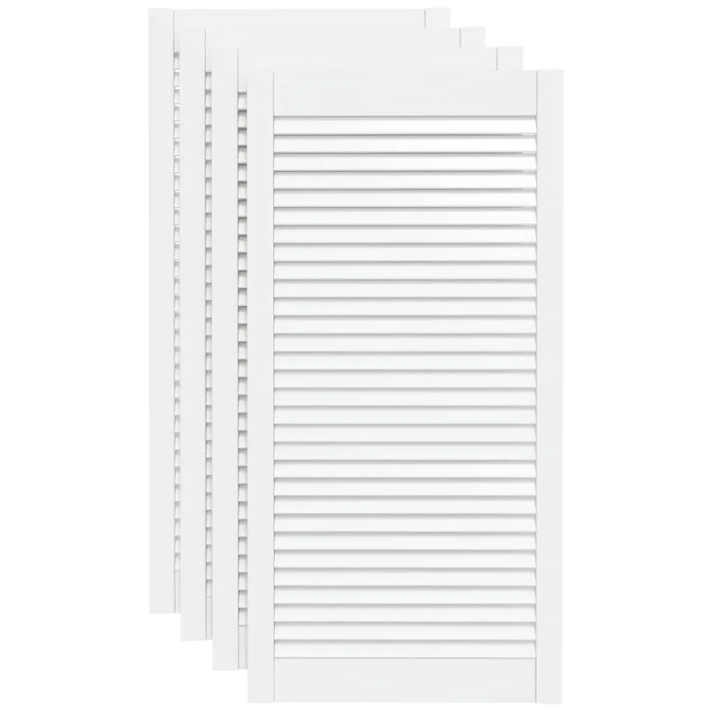 Lot de 4 Portes de Dressing à Lamelles Blanc Bois Massif 99x49 cm