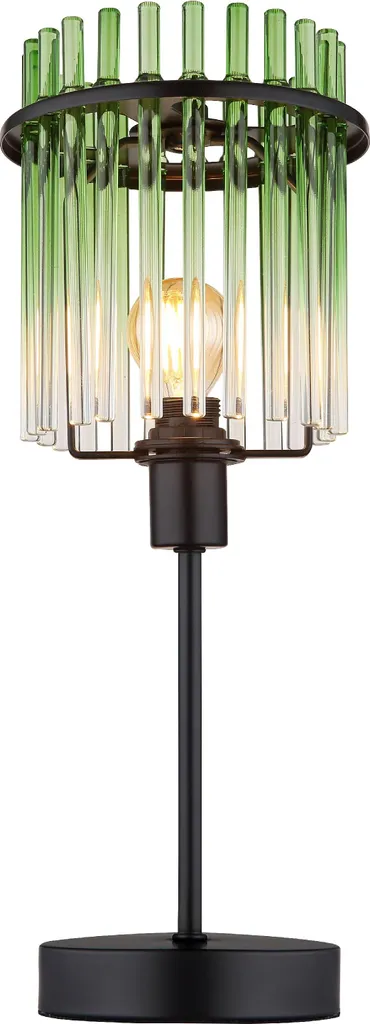 Lampe à poser vintage en verre vert et métal pour éclairage de bureau