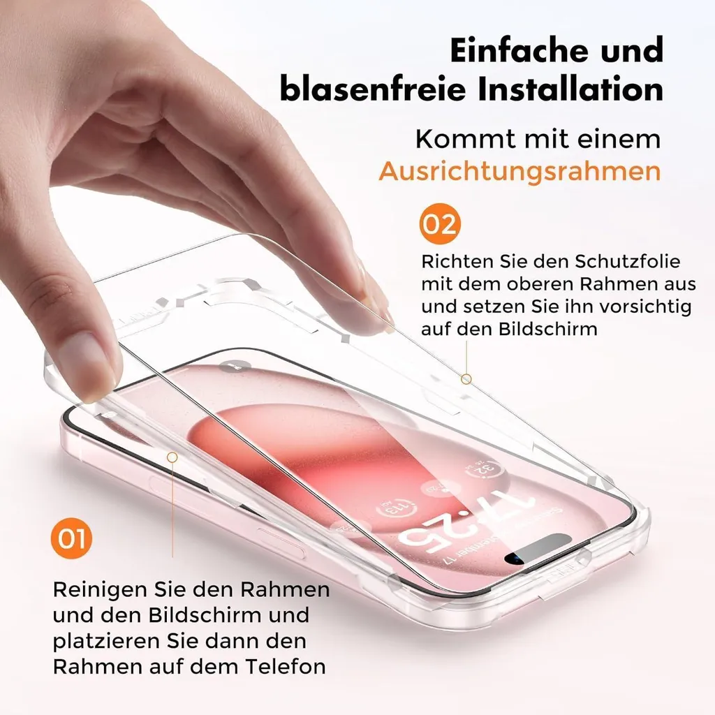 Salvaschermo iPhone 15 Vetro Blindato 9H - Pack 3 Salva Display - 7