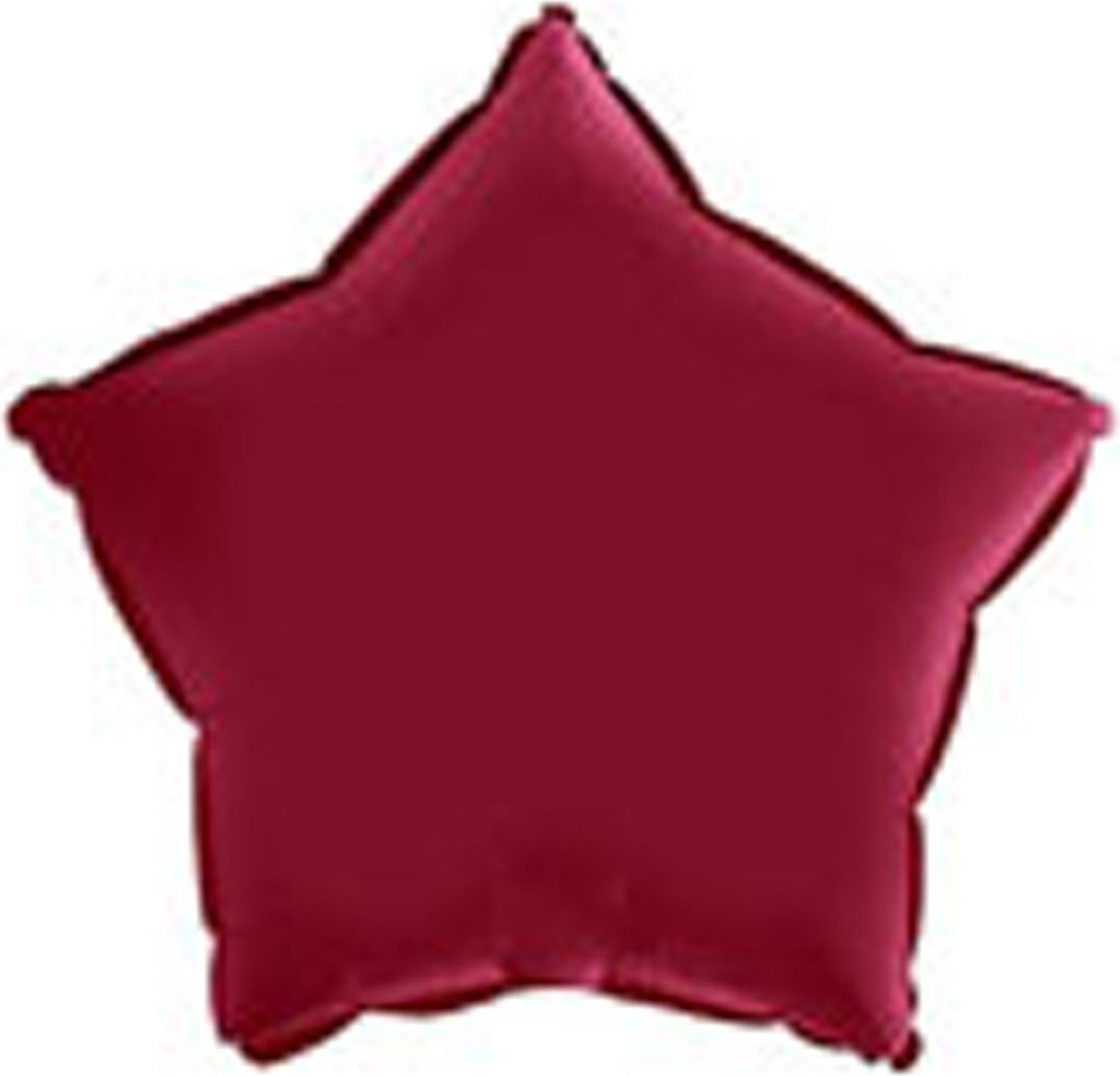 18"/Ø46cm Stern Folienballon Uni | Satin Kirsch Rot