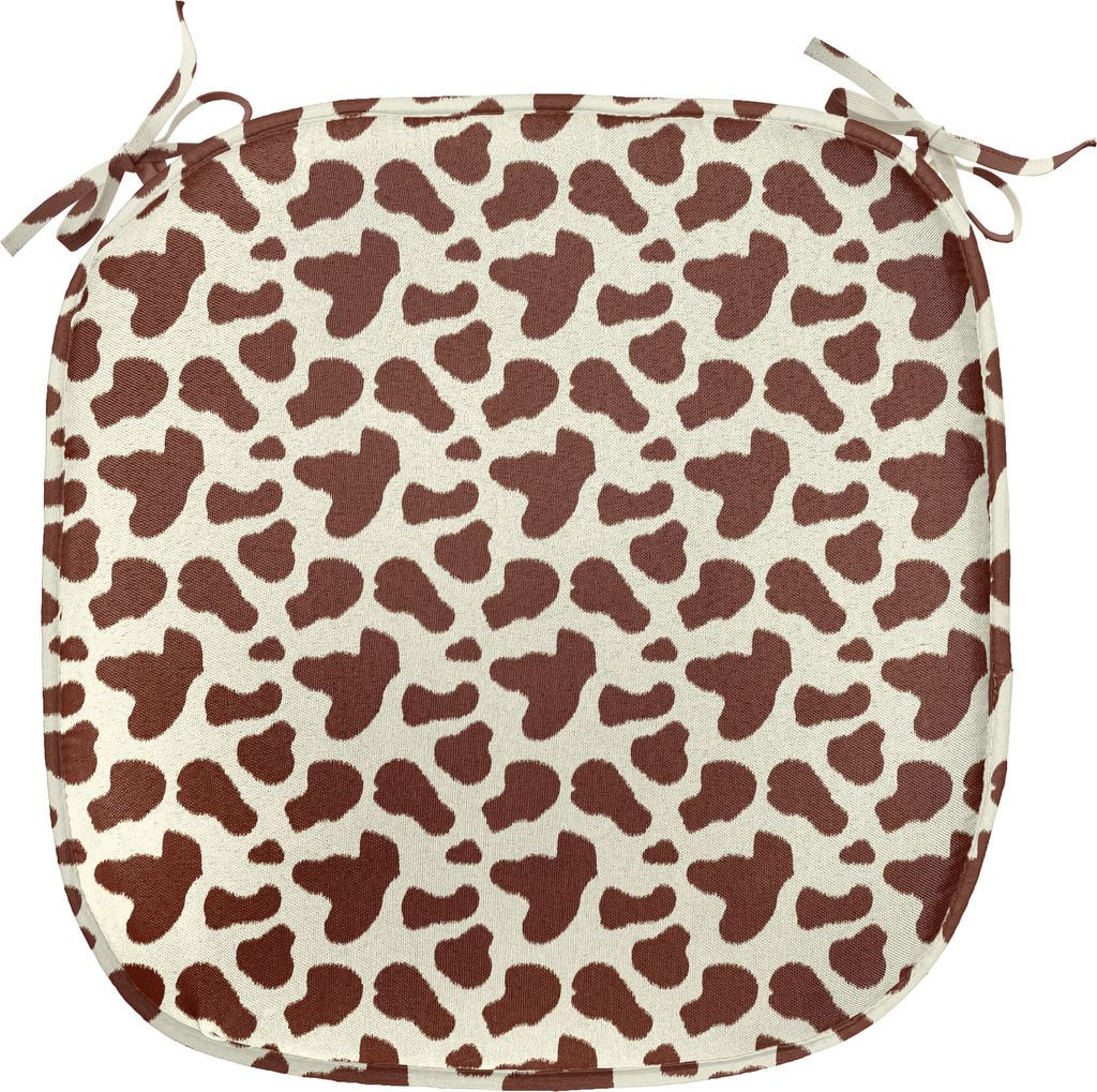 ABAKUHAUS Kuh-Druck Polster für Esszimmerstühle, Rinderhaut mit Punkt, Dekoratives wasserfestes Kissen mit Riemen für Küchensitze, 40 cm x 40 c...