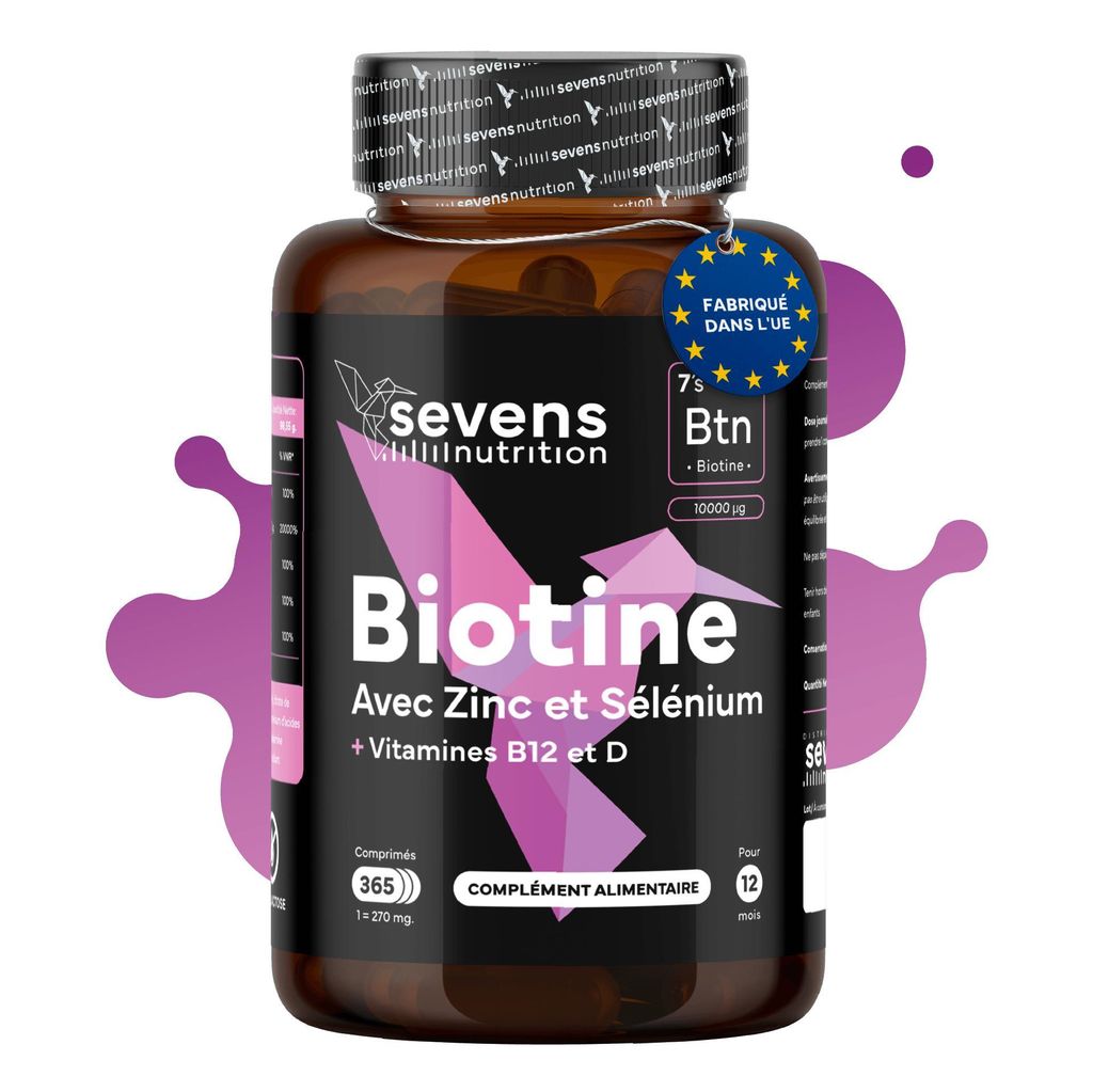 Comprimés de biotine 10 000 mcg avec zinc, sélénium et Image du produit 