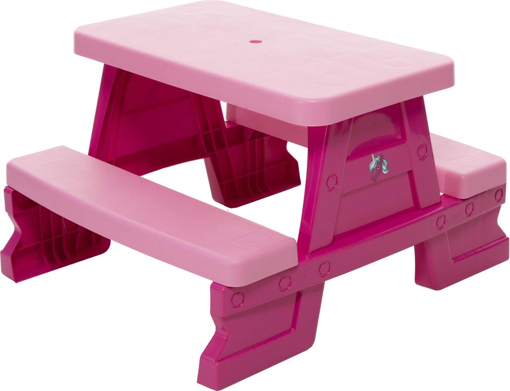 Dohany Kinder Sitzgruppe Picknick Sitzgarnitur Outdoor Bank Tisch Kombi pink