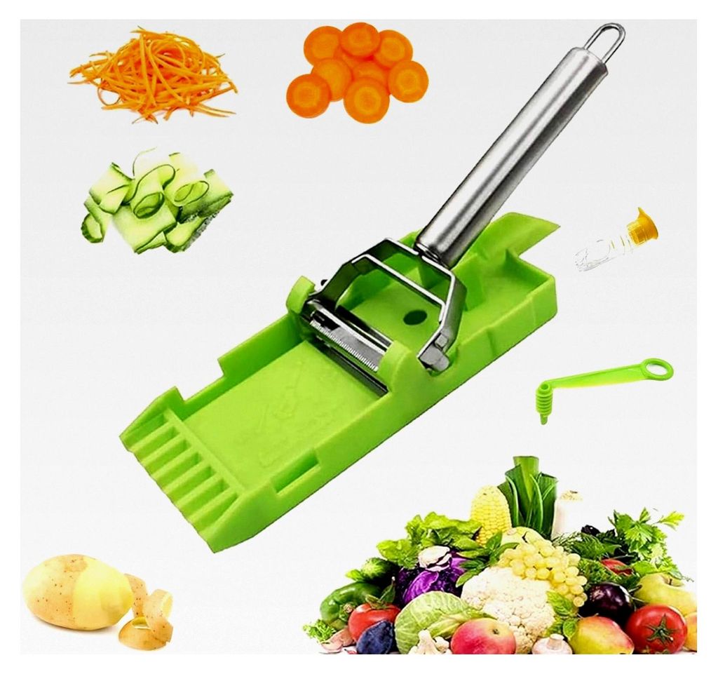 Multifunktionaler Schäler mit Einzelklinge, Kartoffelschäler, Zitronenpresse und Spiralschäler für Gemüse