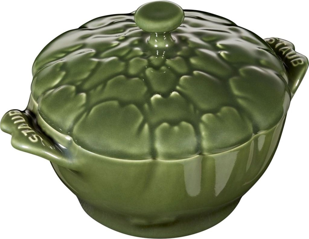 Staub Artischoke Cocotte 0.5qt / 0.47 l Ceramic by Staub Kochgeschirr 14,5 x 10 x 16cmSonderform Dark green