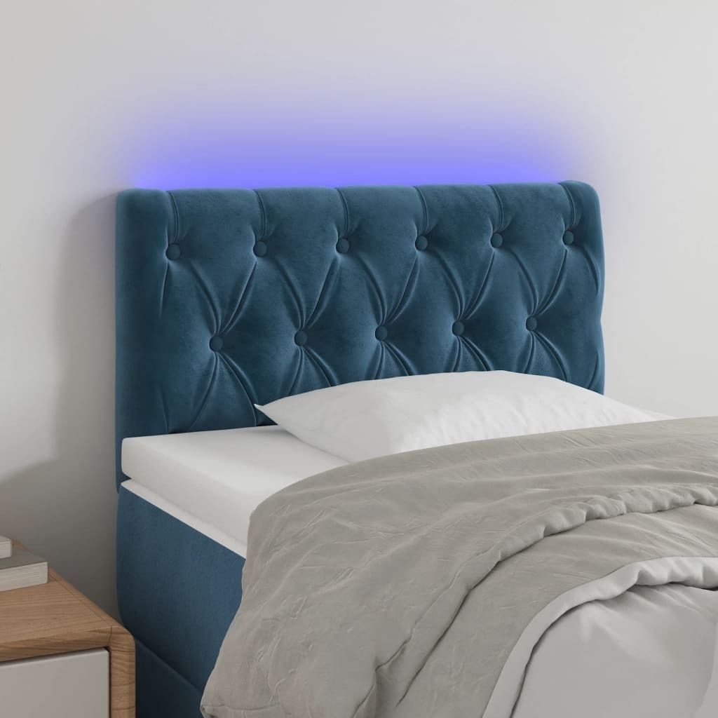 LED Kopfteil Dunkelblau 80x7x78/88 cm Samt , Kopfteile Produktbild 