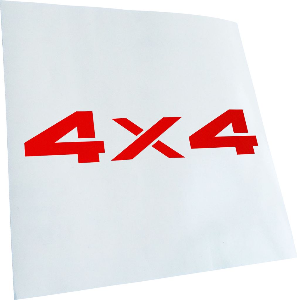 Kiwistar - Autoaufkleber - rot - 30 x 6 cm - 4 x 4 Allrad - Heckscheibenaufkleber - Aufkleber für Auto Kfz Fahrrad, LKW, Truck Mofa