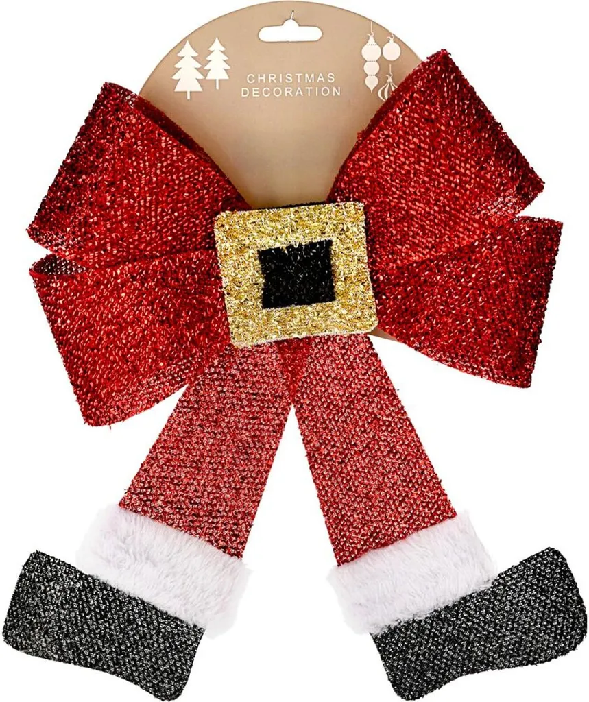 Décoration de Noël : Lot de 24 Noeuds de Porte en Ruban Satiné Rouge