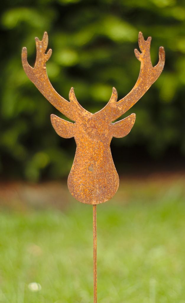 Edelrost Gartenstecker Hirsch 65 cm Rost Gartendeko Produktbild 
