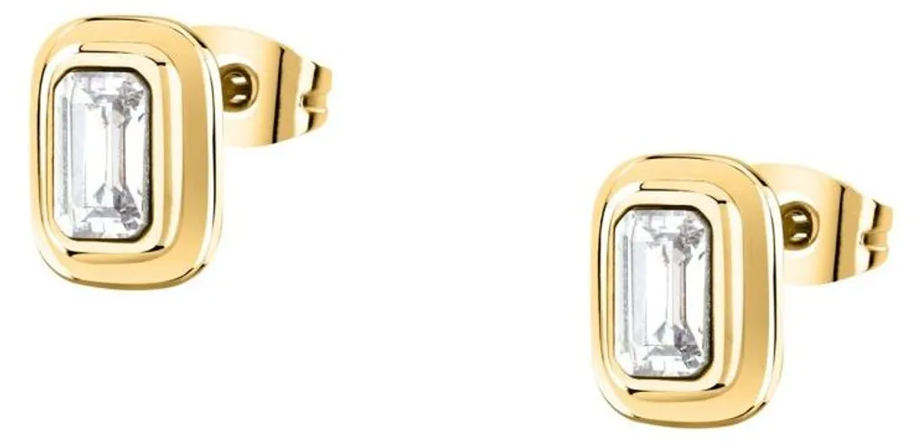 Pendantes d'oreilles en or plaqué et zircons brillants T-Design